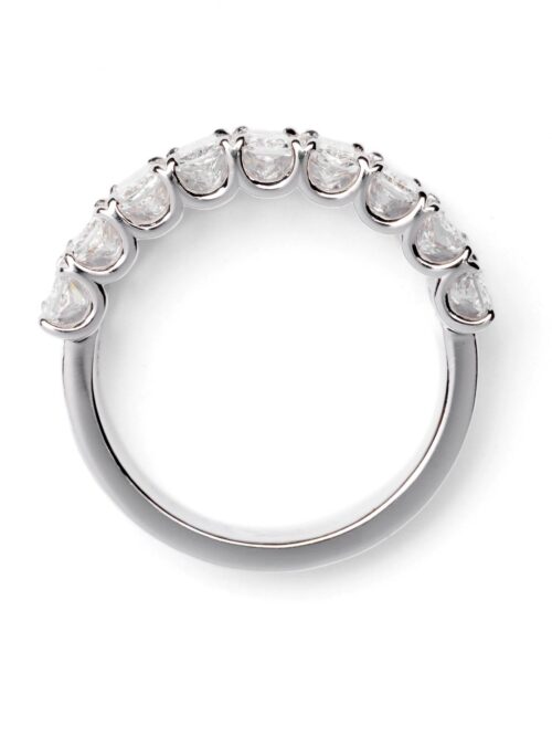 Trotters 9ct White Gold 2.68ct Lab Grown Radiant Cut Diamond Half Eternity Ring