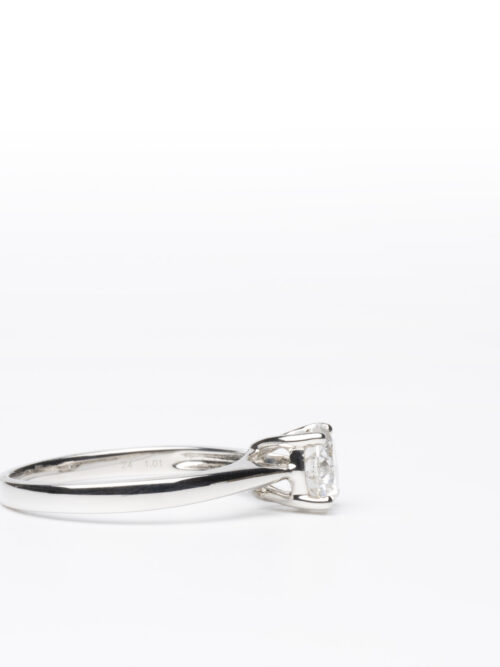 Trotters Platinum Single Stone Brilliant Round Natural Diamond Ring