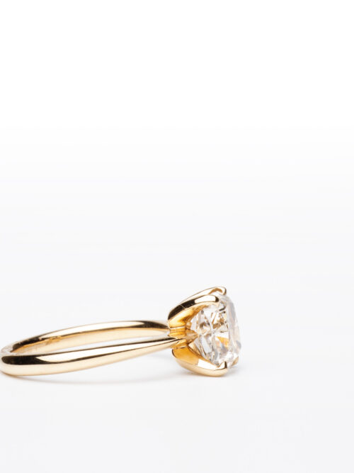 Trotters 18ct Rose Gold Cushion Cut 2.47ct Natural Diamond Ring