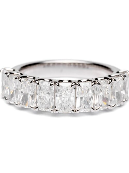 Trotters 9ct White Gold 2.68ct Lab Grown Radiant Cut Diamond Half Eternity Ring