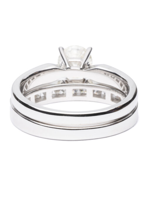 Trotters 18ct White Gold Wedding Set Engagement Ring & Wedding Band