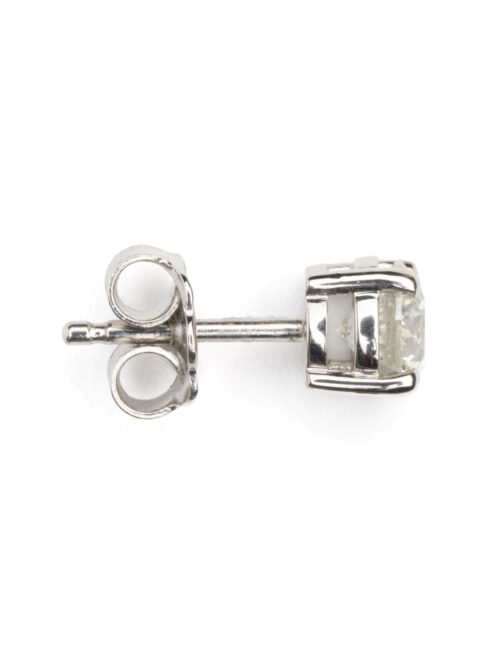 Trotters 18ct White Gold Single Stone Natural Diamond Studs
