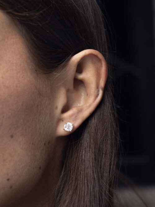 Trotters 18ct Yellow Gold Single Stone Natural Diamond Studs