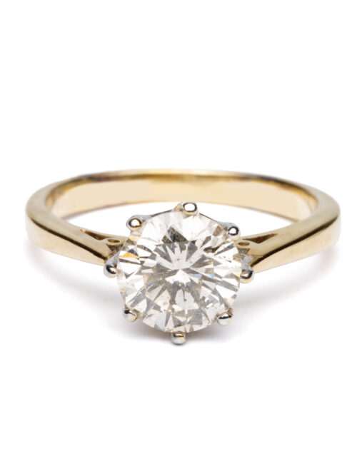 Trotters 9ct Yellow Gold Single Stone Brilliant Round 1.09ct