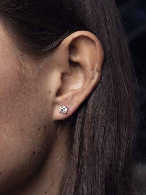 Trotters 18ct Yellow Gold Single Stone Natural Diamond Studs