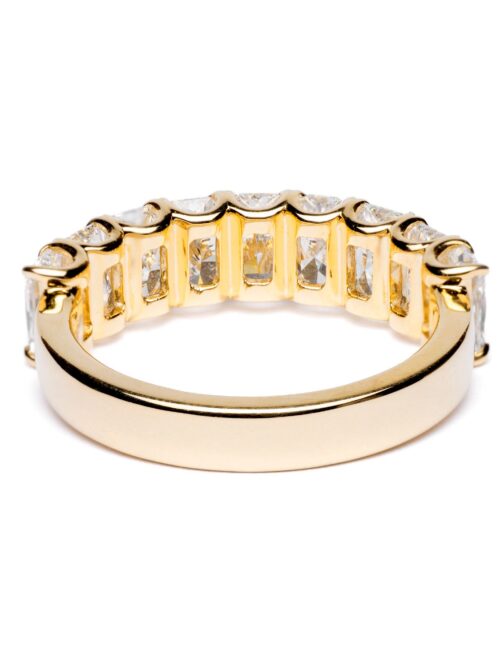 Trotters 9ct Yellow Gold 2.7ct Lab Grown Radiant Cut Diamond Half Eternity Ring