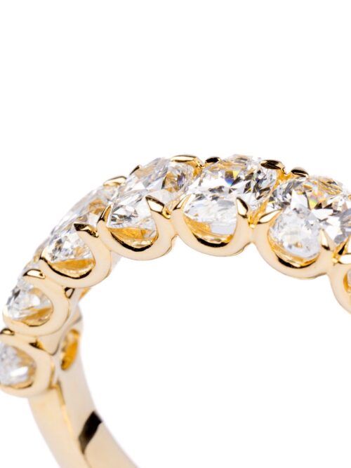 Trotters 9ct Yellow Gold 2.8ct Lab Grown Oval Diamond Half Eternity Ring