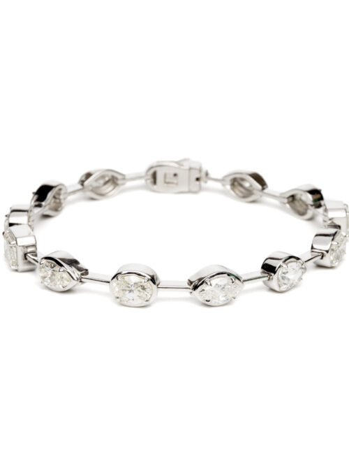 Trotters 18ct White Gold Multi Stone Bracelet