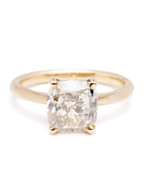 Trotters 18ct Rose Gold Cushion Cut 2.47ct Natural Diamond Ring