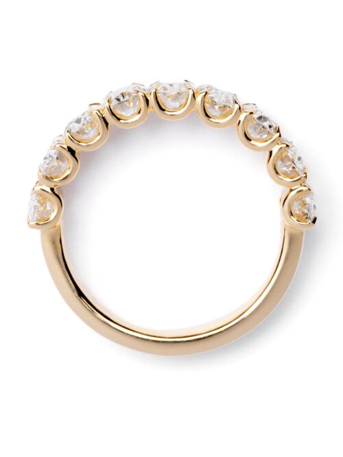 Trotters 9ct Yellow Gold 2.8ct Lab Grown Oval Diamond Half Eternity Ring