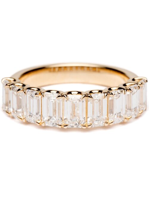 Trotters 9ct Yellow Gold 2.8ct Lab Grown Emerald Cut Diamond Half Eternity Ring