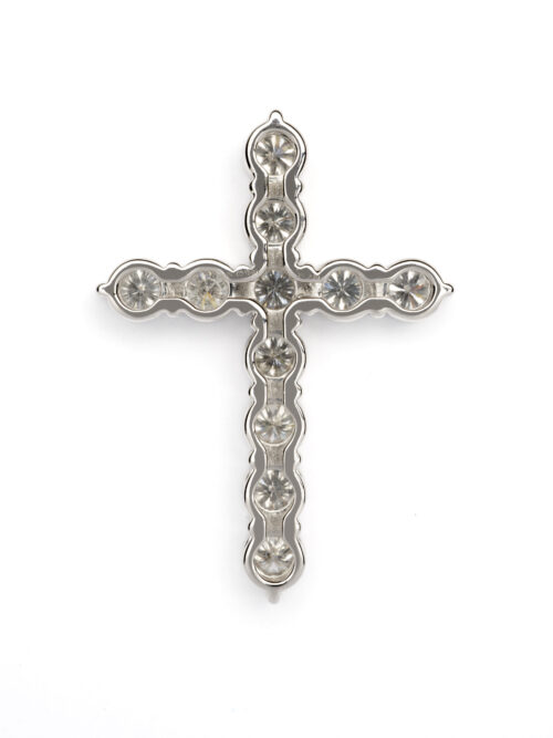 Trotters 9ct White Gold Cross 2ct Natural Diamonds