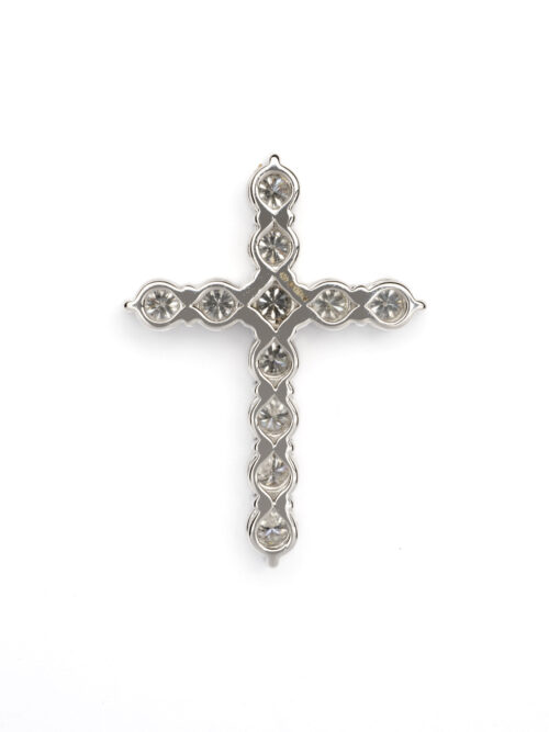 Trotters 9ct White Gold Cross 1ct Natural Diamonds