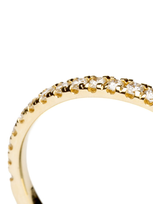 Trotters Yellow Gold Lab Grown Diamond Half Eternity Wedding Band