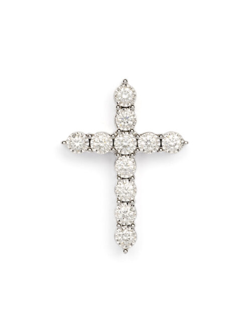 Trotters 9ct White Gold Cross 0.50ct Natural Diamonds