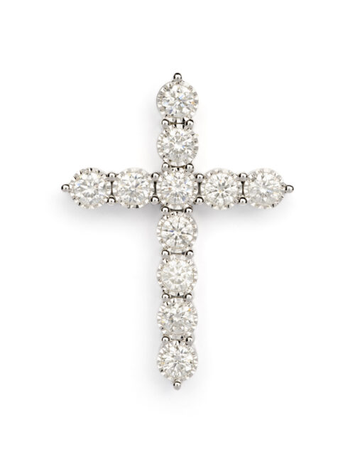 Trotters 9ct White Gold Cross 2ct Natural Diamonds