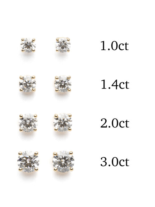 Trotters Platinum 3ct Certified Single Stone Lab Grown Diamond Studs