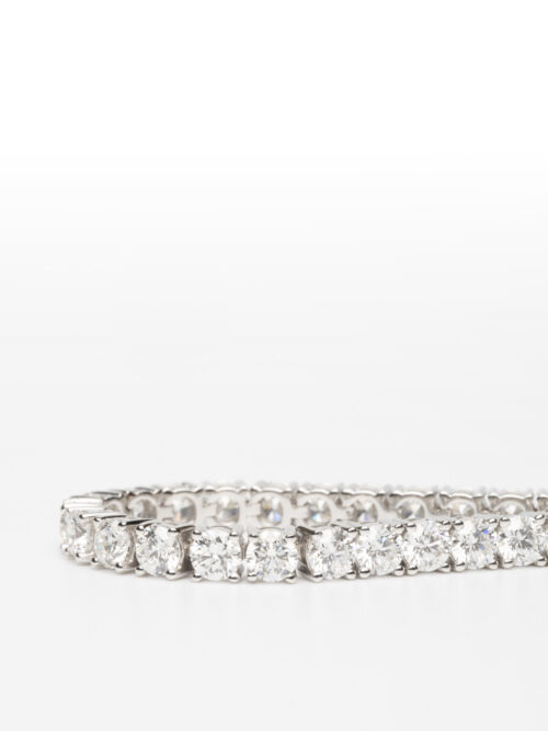 Trotters 14ct White Gold 8ct Lab Grown Diamond Tennis Bracelet