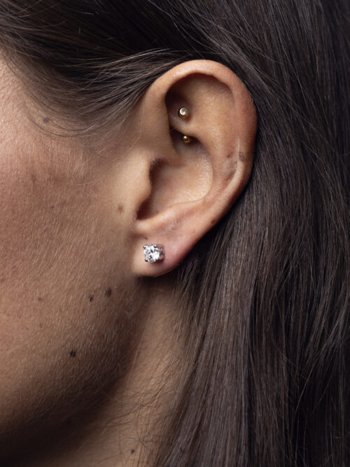Trotters Platinum 1ct Certified Single Stone Lab Grown Diamond Studs