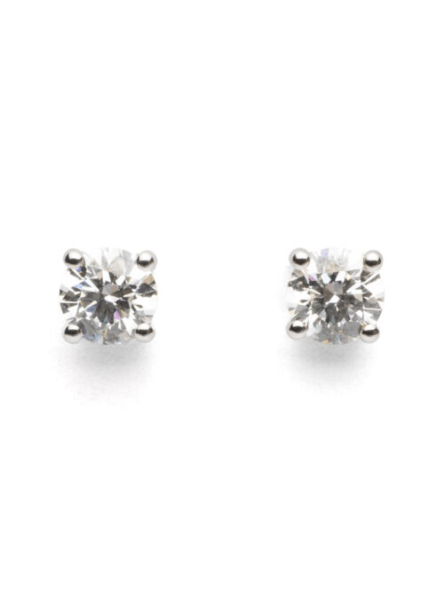 Trotters Platinum 1ct Certified Single Stone Lab Grown Diamond Studs