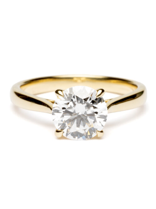 Trotters 18ct Yellow Gold 1.58ct Lab Grown Brilliant Round Diamond Ring