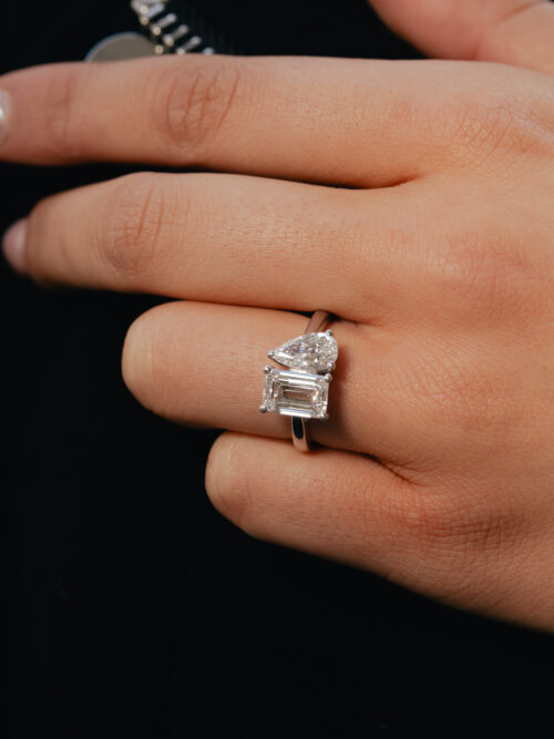 Trotters Platinum Dual Lab Grown Diamond Ring Toi Et Moi