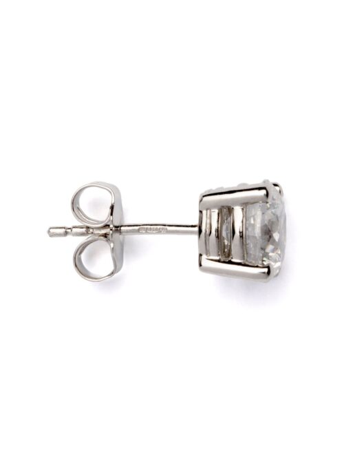 Trotters Platinum 3ct Certified Single Stone Lab Grown Diamond Studs