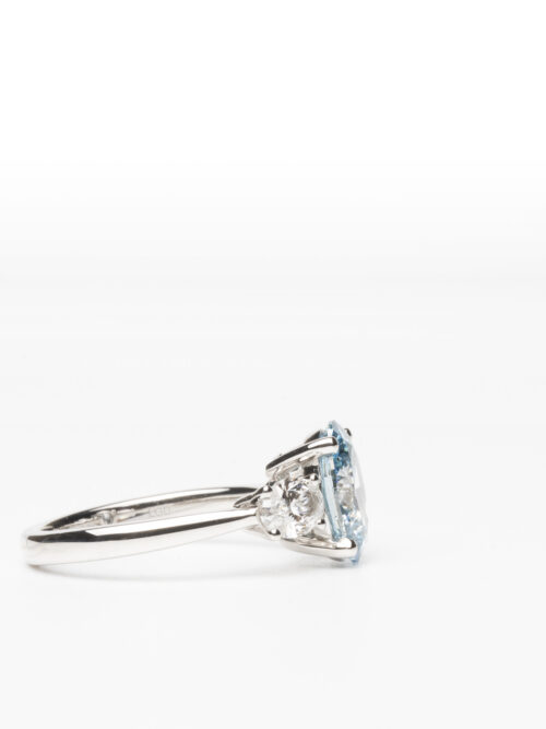 Trotters Platinum 2.00ct Oval Fancy Lab Grown Diamond Ring With Oval Shoulders 0.80ct
