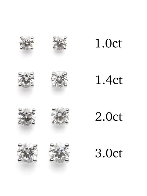 Trotters Platinum 1ct Certified Single Stone Lab Grown Diamond Studs