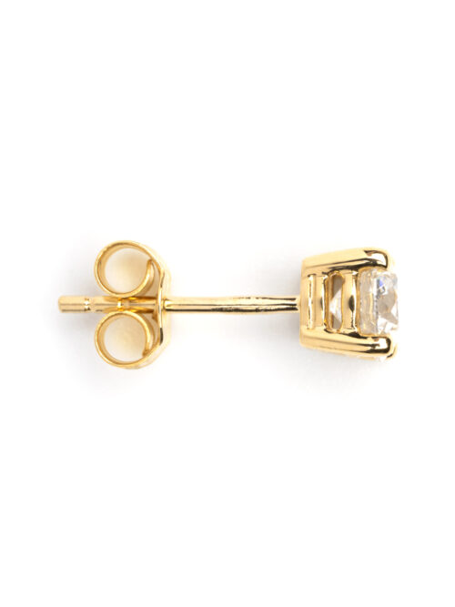 Trotters 18ct Yellow Gold 1ct Certified Single Stone Lab Grown Diamond Studs