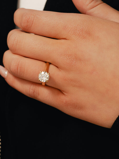 Trotters 18ct Yellow Gold 1.58ct Lab Grown Brilliant Round Diamond Ring