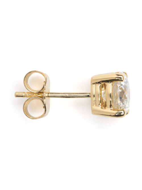 Trotters 2ct 18ct Yellow Gold Certified Single Stone Lab Grown Diamond Studs