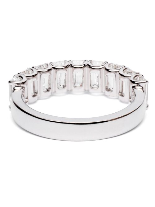 Trotters 9ct White Gold 2.8ct Lab Grown Emerald Cut Diamond Half Eternity Ring