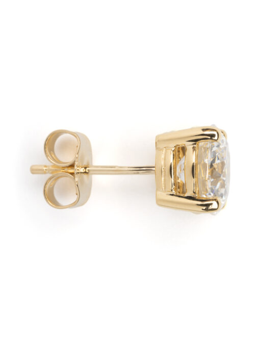 Trotters 3ct 18ct Yellow Gold Certified Single Stone Lab Grown Diamond Studs