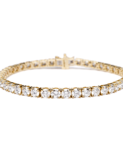 Trotters 9ct Yellow Gold 10ct Lab Grown Diamond Tennis Bracelet