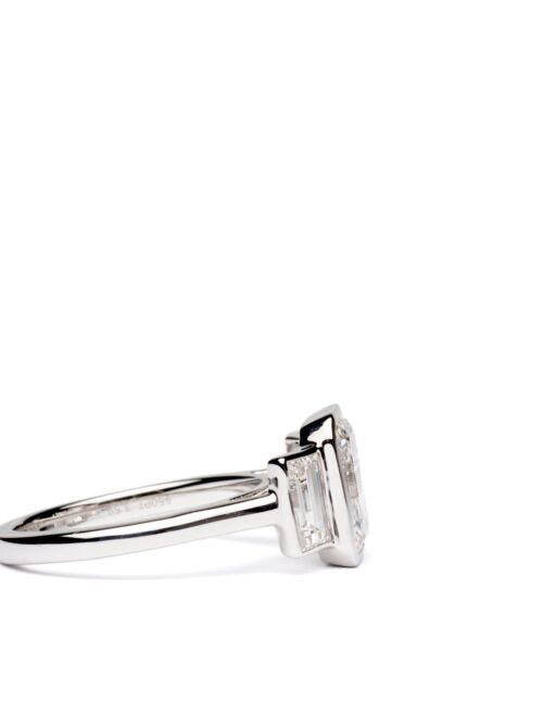 Trotters Platinum 2.5ct Emerald Cut Lab Grown Diamond Ring With Baguette Shoulders