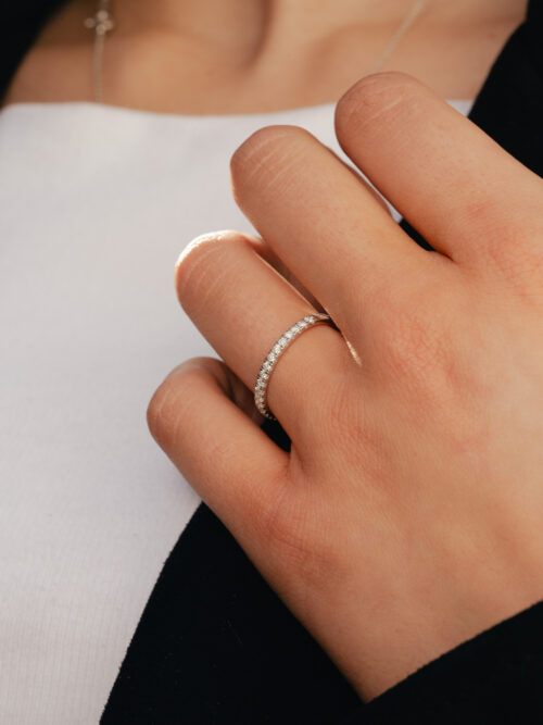 Trotters Platinum Lab Grown Diamond Half Eternity Wedding Band