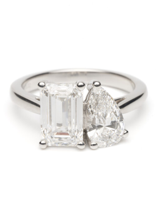 Trotters Platinum Dual Lab Grown Diamond Ring Toi Et Moi