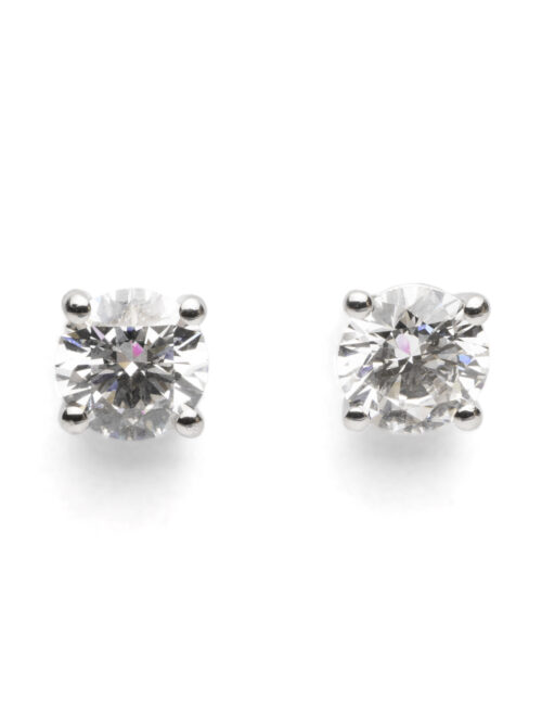 Trotters 2ct Platinum Certified Single Stone Lab Grown Diamond Studs