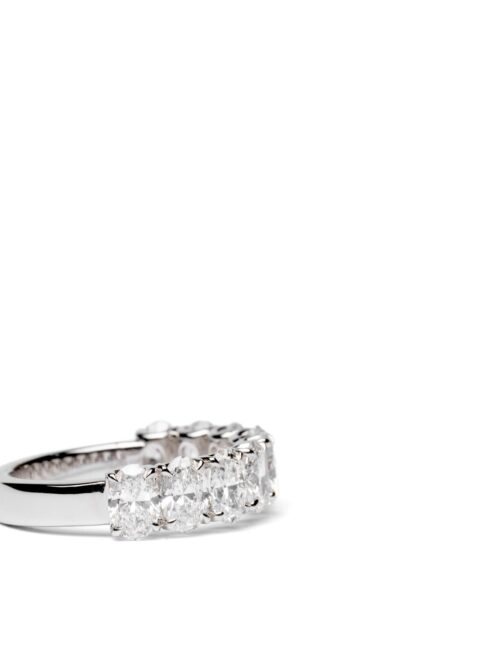 Trotters 9ct White Gold 3.01ct Lab Grown Oval Diamonds Half Eternity Ring