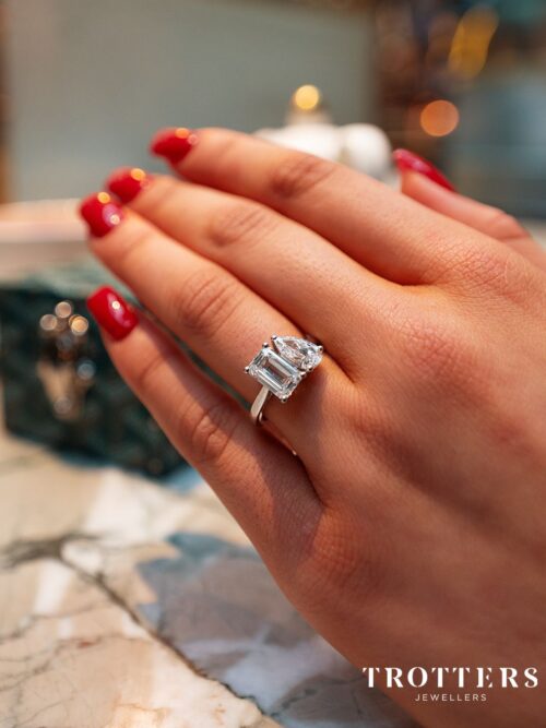 Trotters Platinum Dual Lab Grown Diamond Ring Toi Et Moi