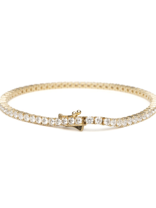 Trotters 18ct Yellow Gold 5ct Natural Diamond Tennis Bracelet