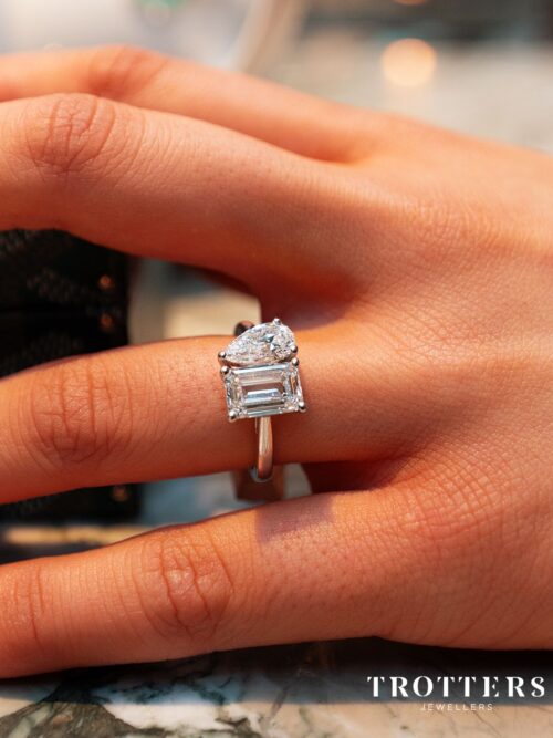Trotters Platinum Dual Lab Grown Diamond Ring Toi Et Moi