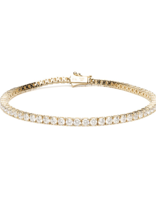 Trotters 18ct Yellow Gold 5ct Natural Diamond Tennis Bracelet