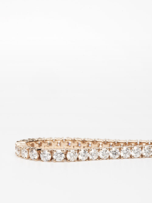 Trotters 18ct Rose Gold 5ct Natural Diamond Tennis Bracelet