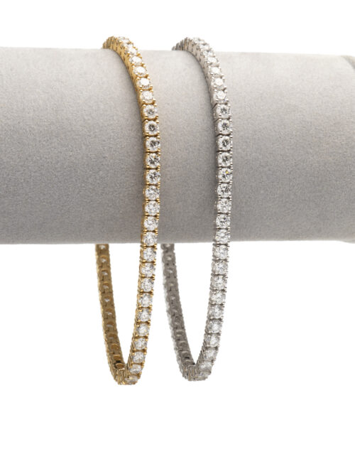 Trotters 14ct White Gold 6ct Lab Grown Diamond Tennis Bracelet