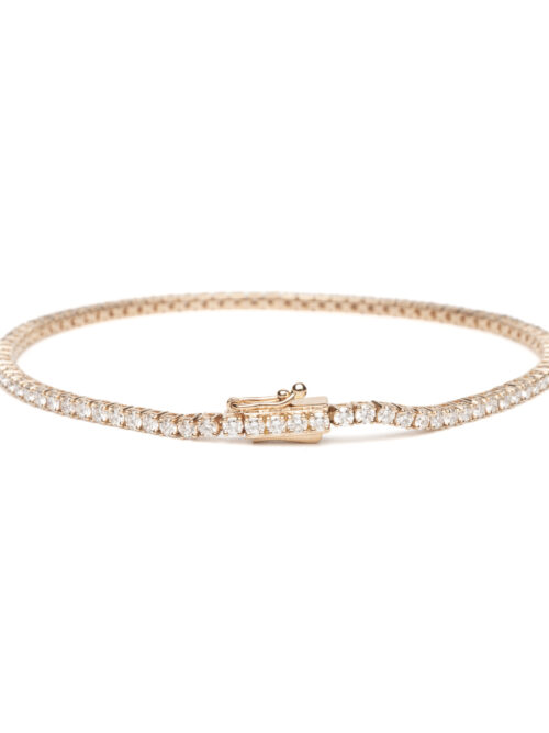 Trotters 18ct Rose Gold 3ct Natural Diamond  Tennis Bracelet