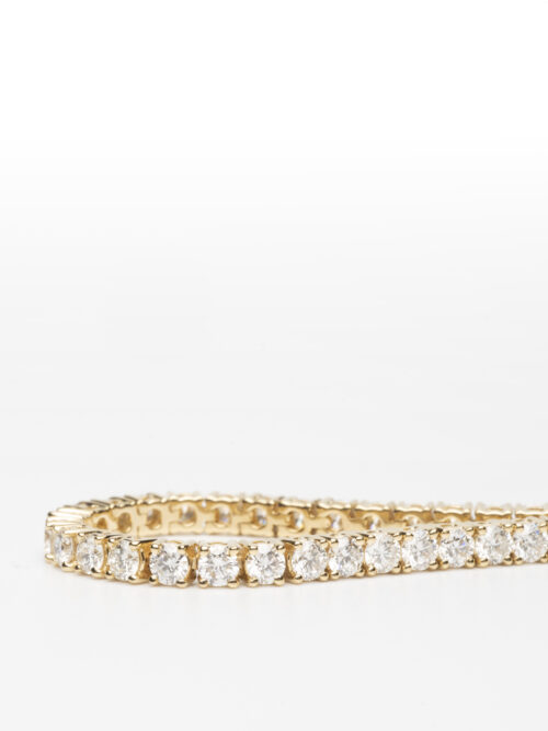 Trotters 18ct Yellow Gold 5ct Natural Diamond Tennis Bracelet