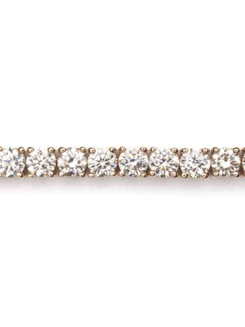 Trotters 18ct Rose Gold 5ct Natural Diamond Tennis Bracelet