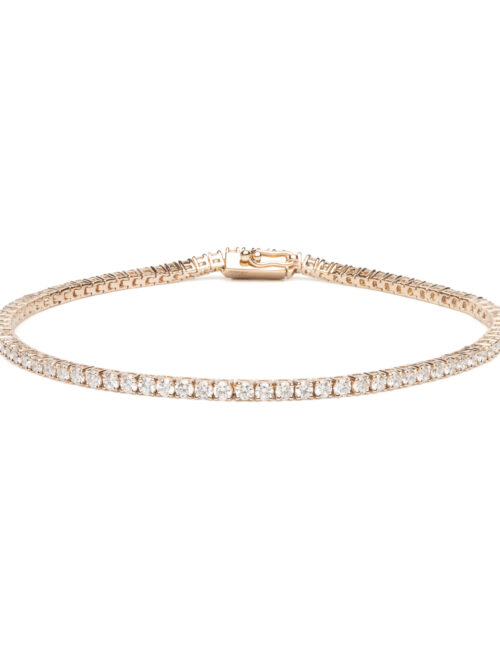 Trotters 18ct Rose Gold 3ct Natural Diamond  Tennis Bracelet